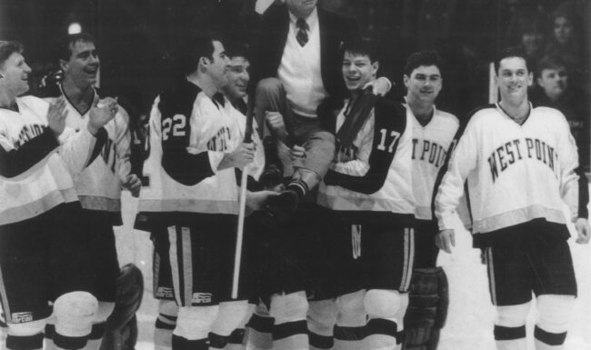 The West Point Hockey Team and Coach Jack Riley